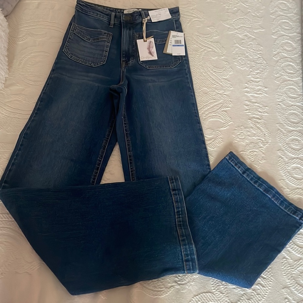 Jessica Simpson vintage, denim high rise, wide leg jeans